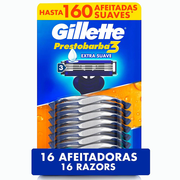 Gillette Prestobarba 3 Rasuradora Desechable 16 Unid