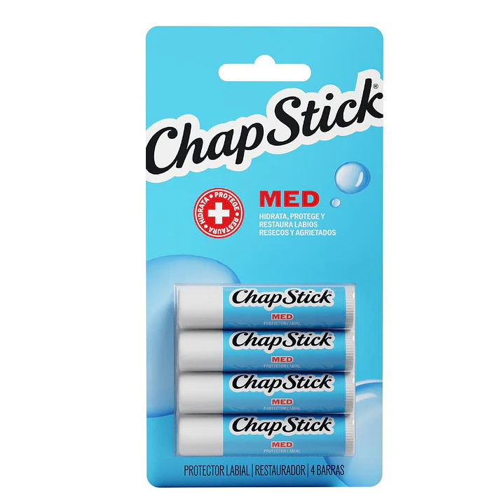 ChapStick Medicado Bálsamo Labial Cuidado Labios 4 Unid 4 g