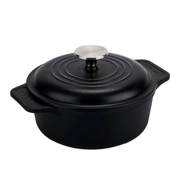 Olla Horno Holandes Esmaltada 1.9 LT Tapa de Hierro Negro