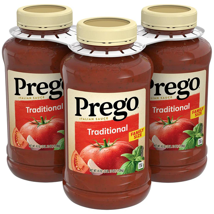 Prego Salsa de Tomate Tradicional para Pasta 3 Unid 1.28 kg