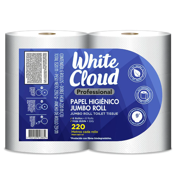 White Cloud Papel Higiénico Doble Hoja 6 Unid
