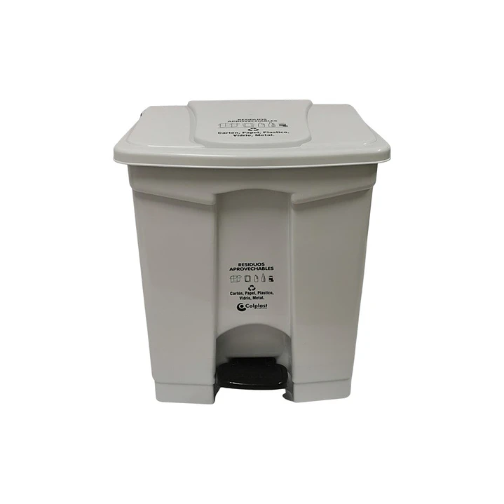 Papelera de Pedal 60 L Peletizada Marcada Blanca