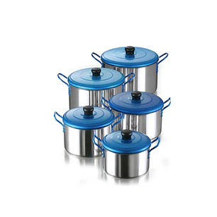 Juego de 5 Ollas Aluminio 16 18 20 22 24 Cms Imusa Tapa