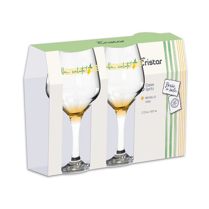 Copa Brunello Cristar 17.25 Oz Decorada Vita Lemon