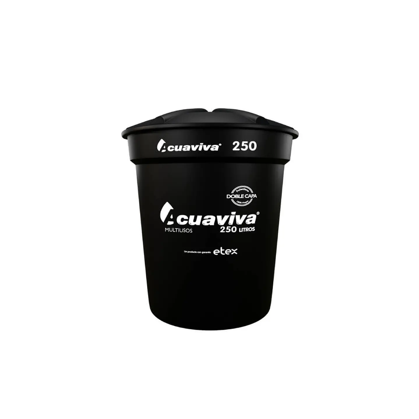 Kit 250 L Acuaviva Tanque + Tapa + Conexiones Negro