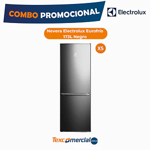 Combo 5 Neveras Electrolux Eurofrío 173 L Negro