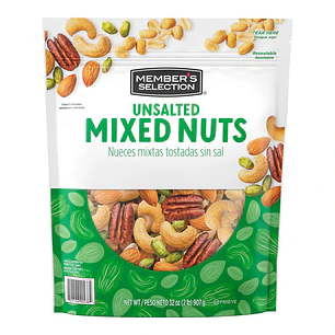 Members Selection Mezcla de Nueces Tostadas sin Sal 907 g