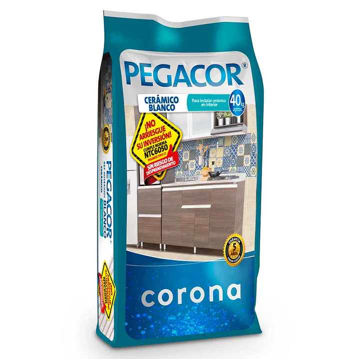 Pegacor cerámico blanco Bulto x 40 Kg