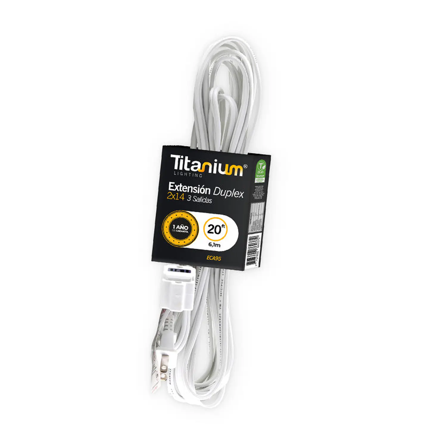 Extensión Duplex 2 x 14 20FT 6.1 MT Blanco