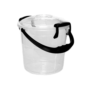 Balde Fantasía 10 L Transparente con Manija Negra