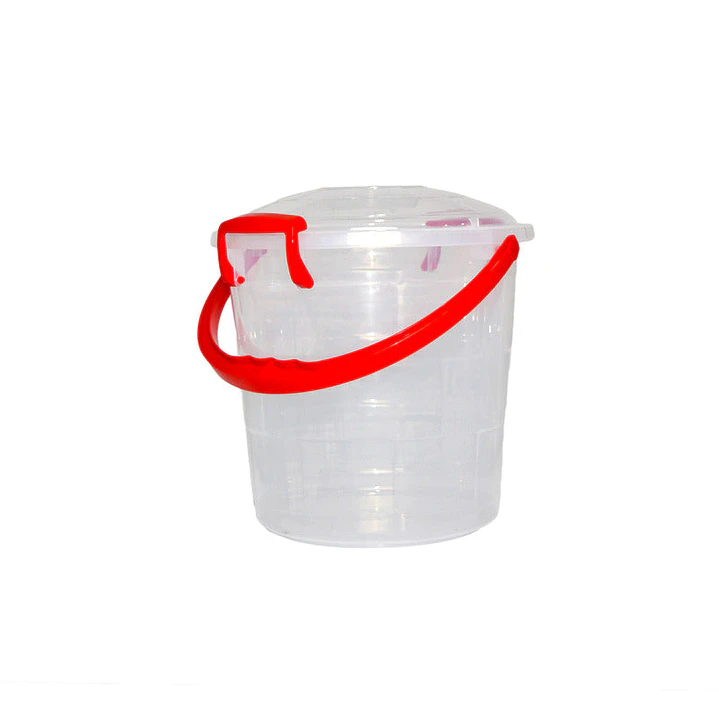 Balde Fantasía 5 L Transparente con Manija Roja