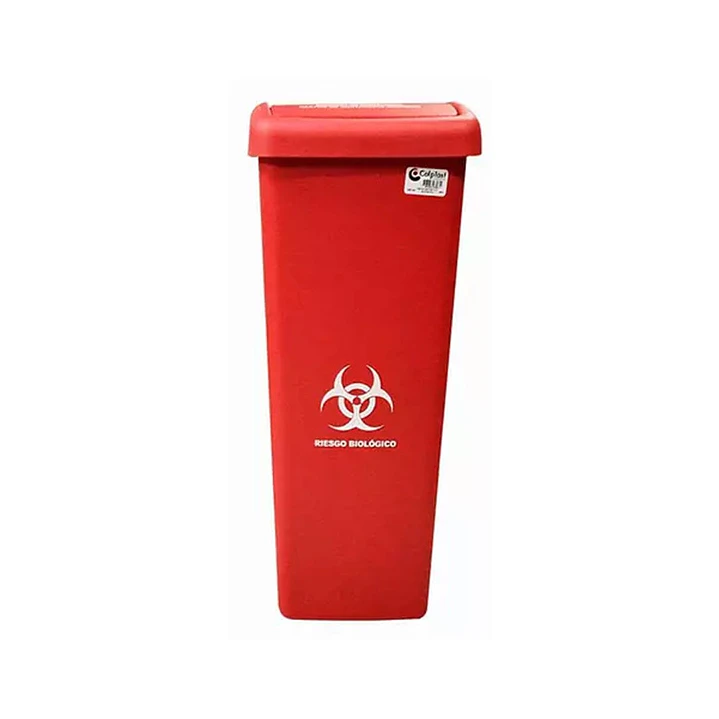 Papelera 55 L Tapa Plana Rojo