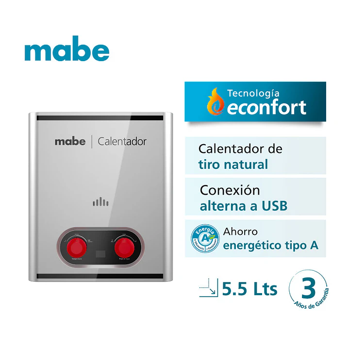 Calentador Mabe Paso 5.5 L Tiro Natural GN