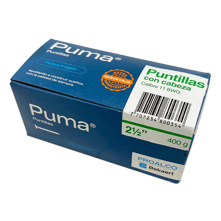 Puntilla Con cabeza PUMA 2 Caja X 50 Cajetillas de 400g