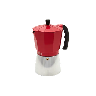 Cafetera Expresso 6 Tazas con Asa Rojo
