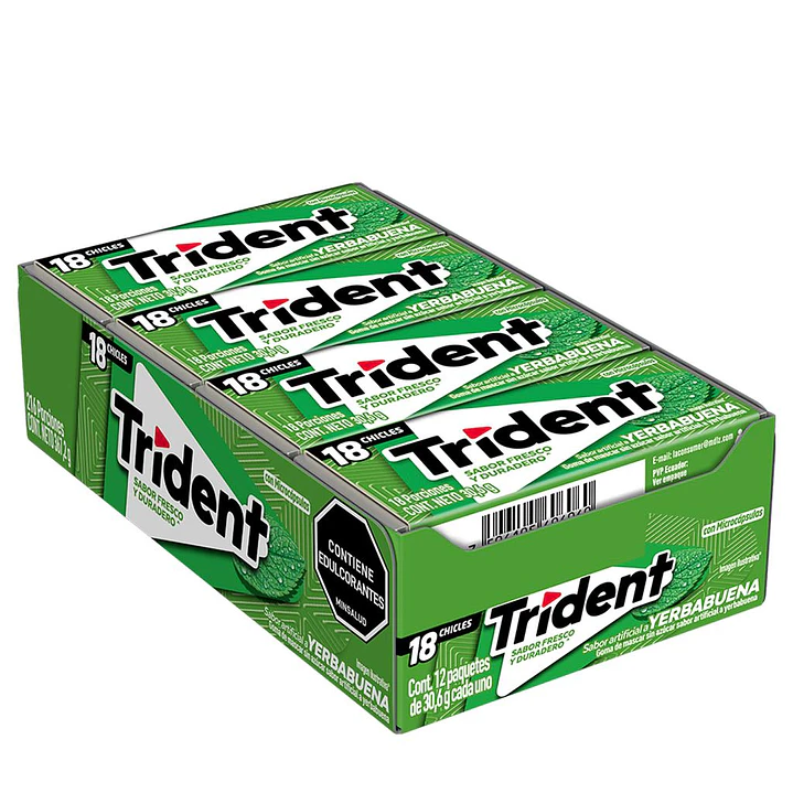 Trident de Yerbabuena 12 Unid 30.6 g