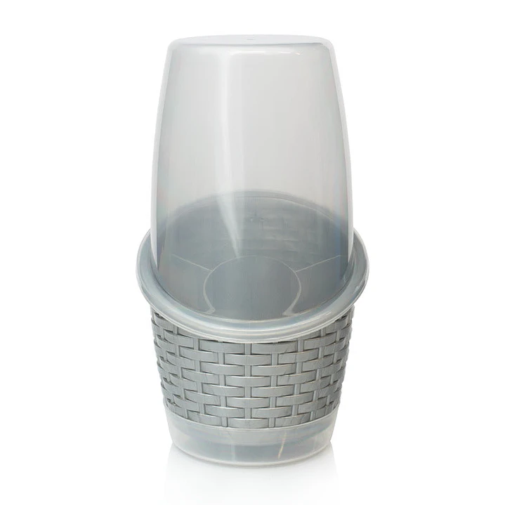 Cubiertero Rattan Gris Plata