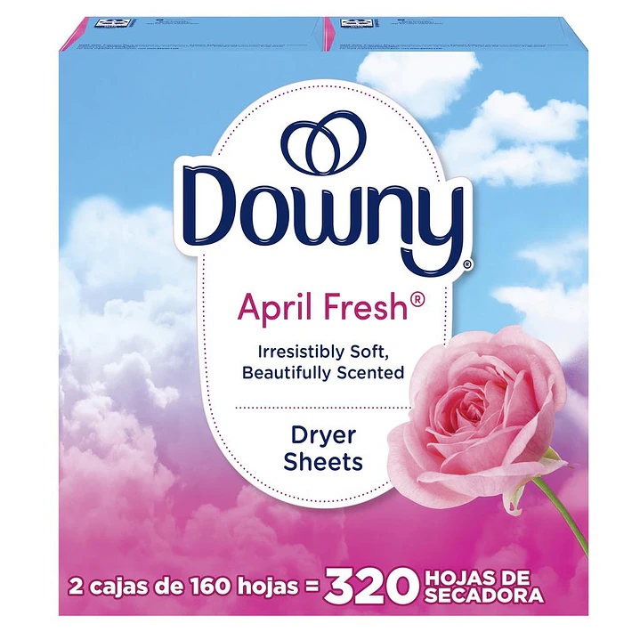 Downy Hojas Secadora April Fresh Aroma 2 Unid 160 Hojas