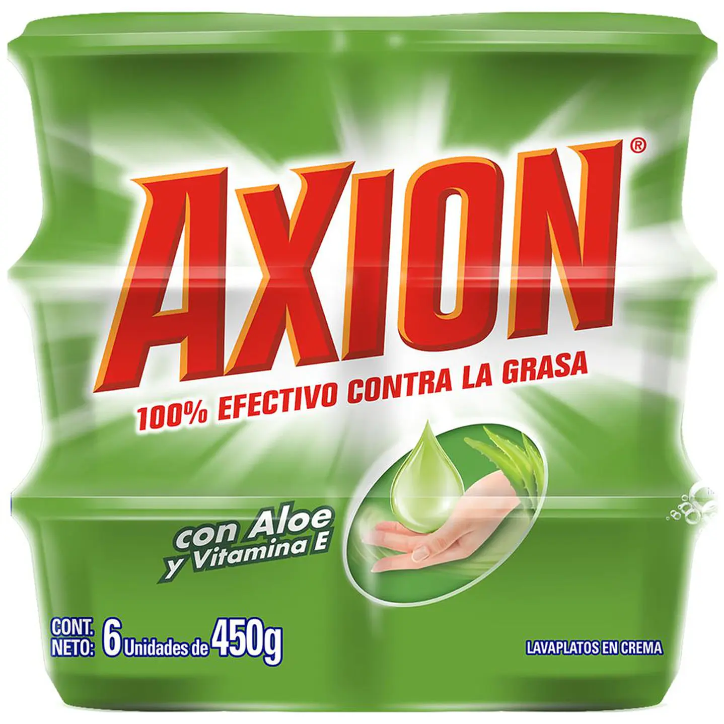 Axion Aloe Lavaplatos 6 Unid 450 g