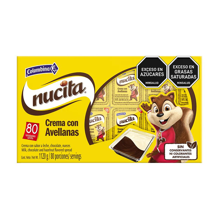 Colombina Nucita Crema con Avellanas 80 Unid 14 g