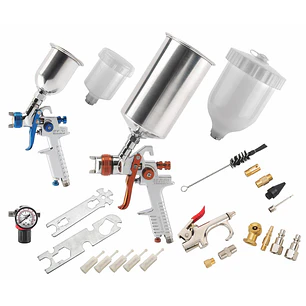 Powerbuilt Set Pintura HVLP Aire Accesorios 23 Pzas