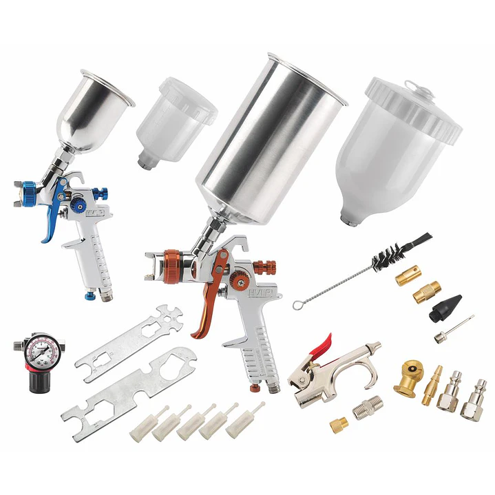 Powerbuilt Set Pintura HVLP Aire Accesorios 23 Pzas
