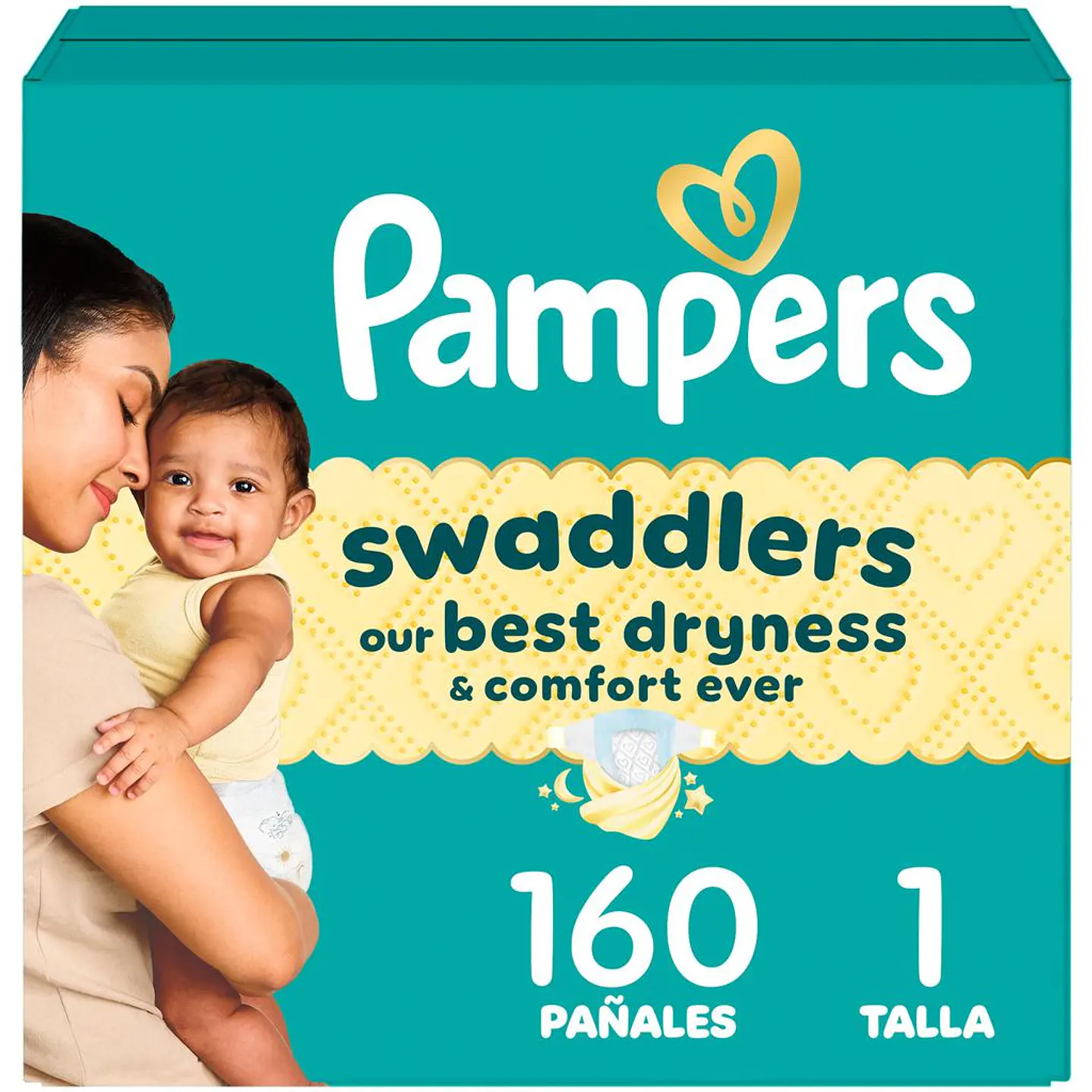 Pampers Pañales Swaddlers Bebés Talla 1 160 Unid