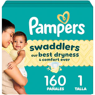 Pampers Pañales Swaddlers Bebés Talla 1 160 Unid