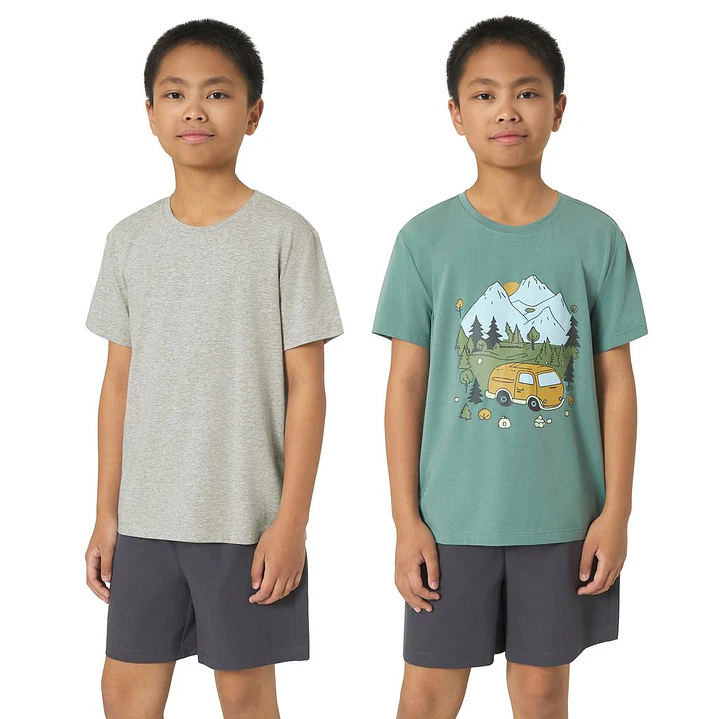 Mondetta Camisetas para Niño Tejido Ligero Flexible 2 Pzas