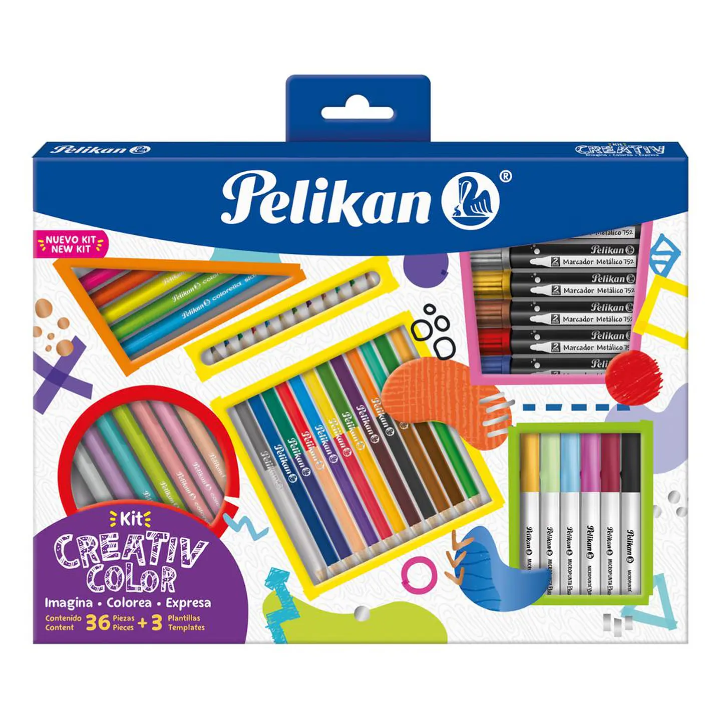 Pelikan Kit Marcadores Creativ Color 36 Unid + 3 Plantillas