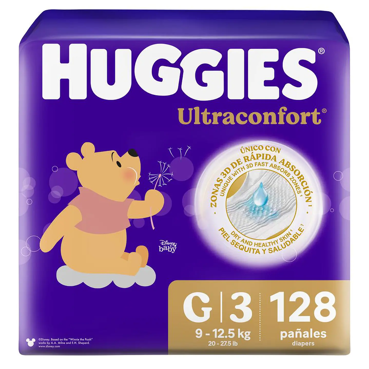 Huggies Ultra Confort Pañales Bebé Talla G 128 Unid