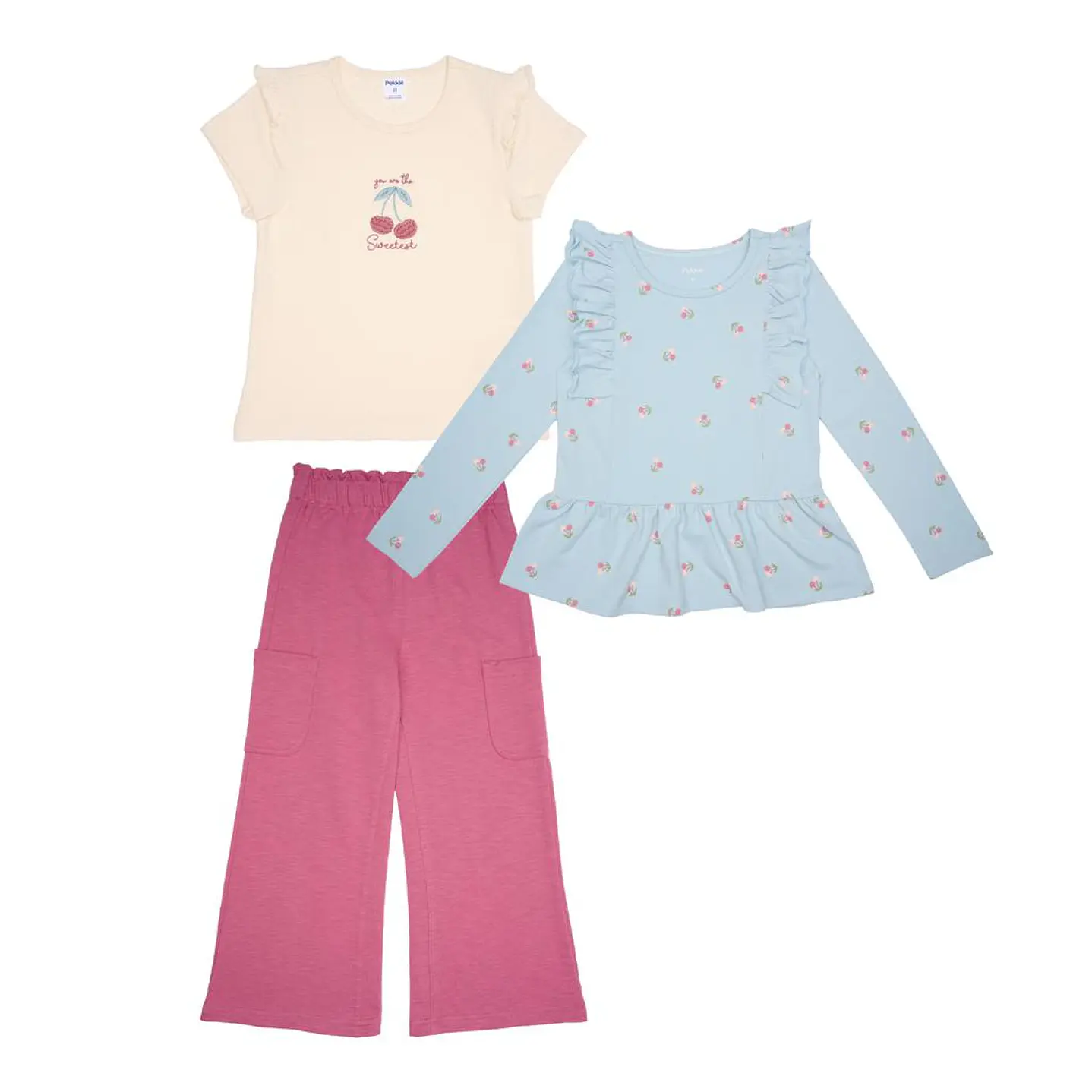 Pekkle Conjunto con Pantalón para Niña 3 Pzas
