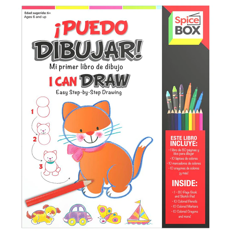 SpiceBOX Kit de Libros para Aprender y Dibujar 37 Pzas