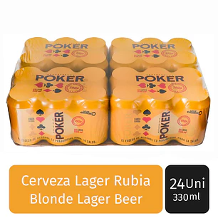Poker Cerveza 24 Unid 330 mL