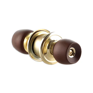 Cerradura Alcoba Thor Pomo Madera Oscura Bronce