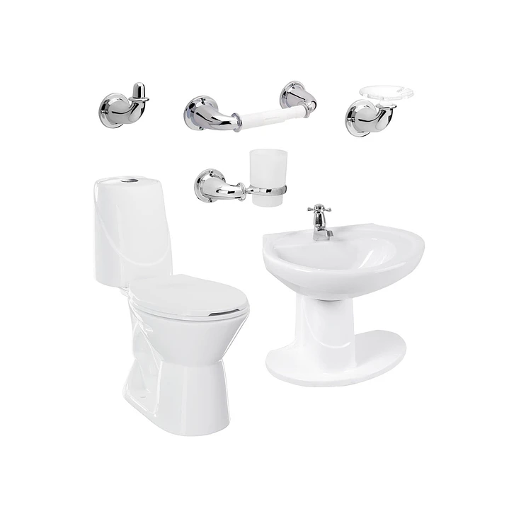 Combo Happy II Blanco sanitario lavamanos semipedestal