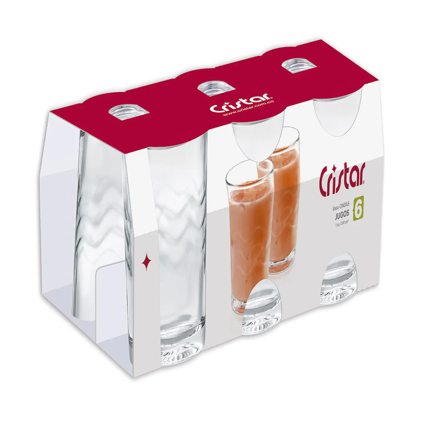 Vaso Ondas Jugos 12 Canastilla x 6 Und