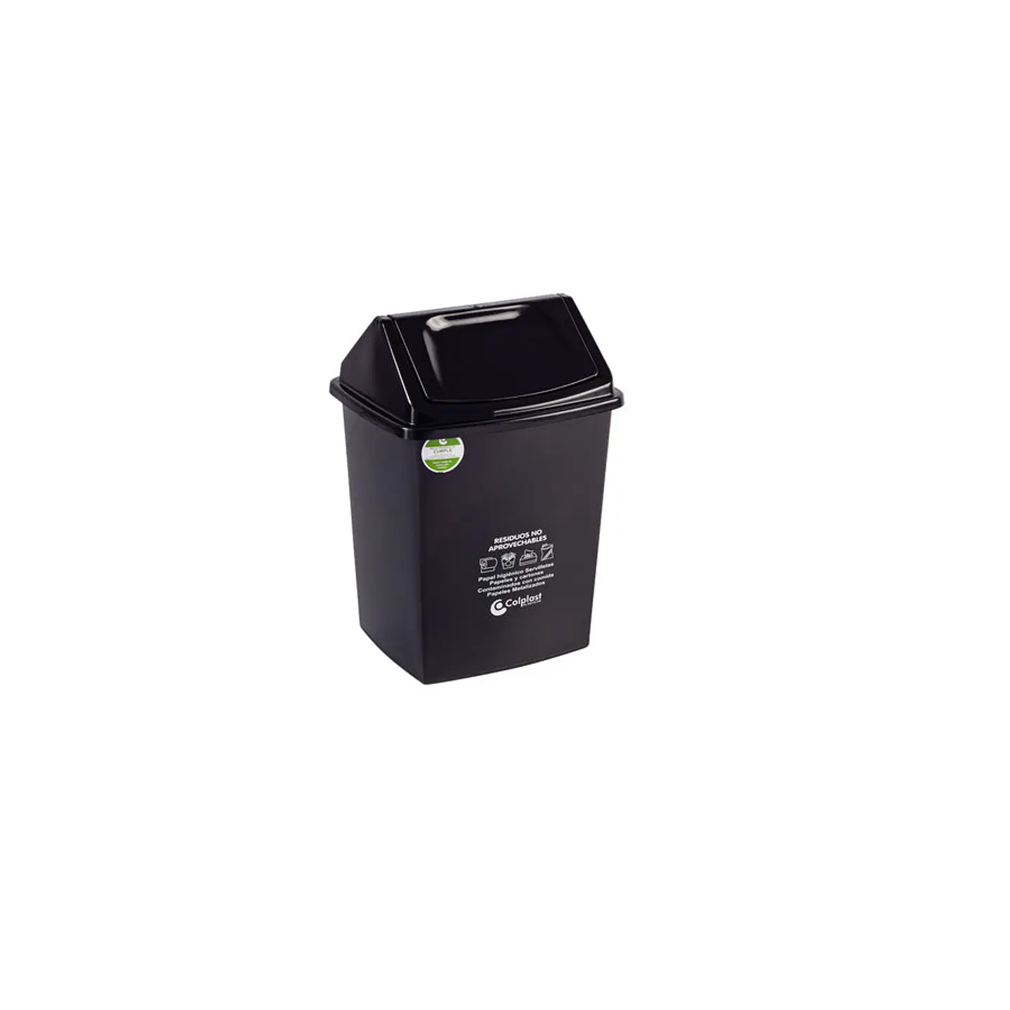 Papelera vaiven de 22 lt peletizada negro