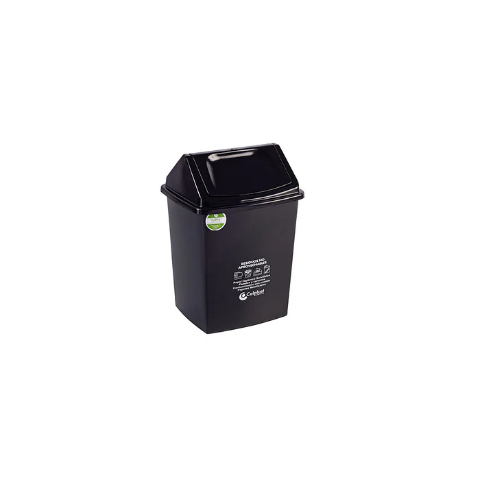 Papelera vaiven de 22 lt peletizada negro