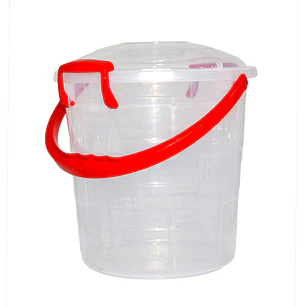 Balde Fantasía 15 L Transparente con Manija Roja