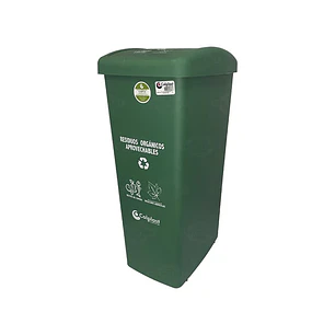 Papelera 55 L Tapa Plana Verde