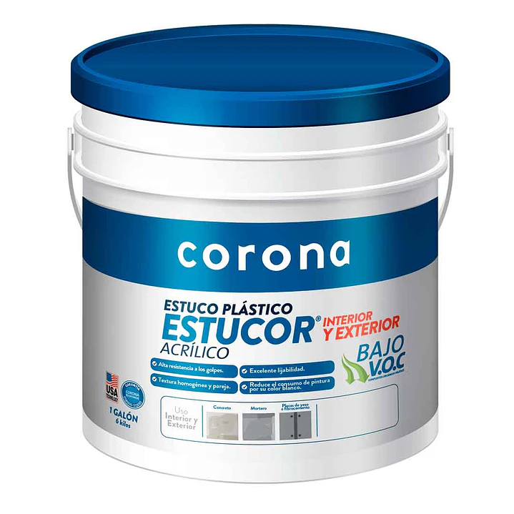 Estucor estuco plástico interior exterior galón x 6 kg