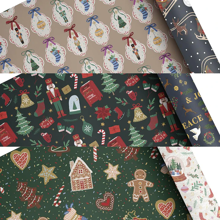 Members Selection Set Rollos Papel Reversible Regalo 3 Unid