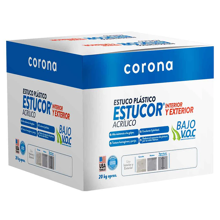 Estucor plástico caja interior exterior x 20 kg
