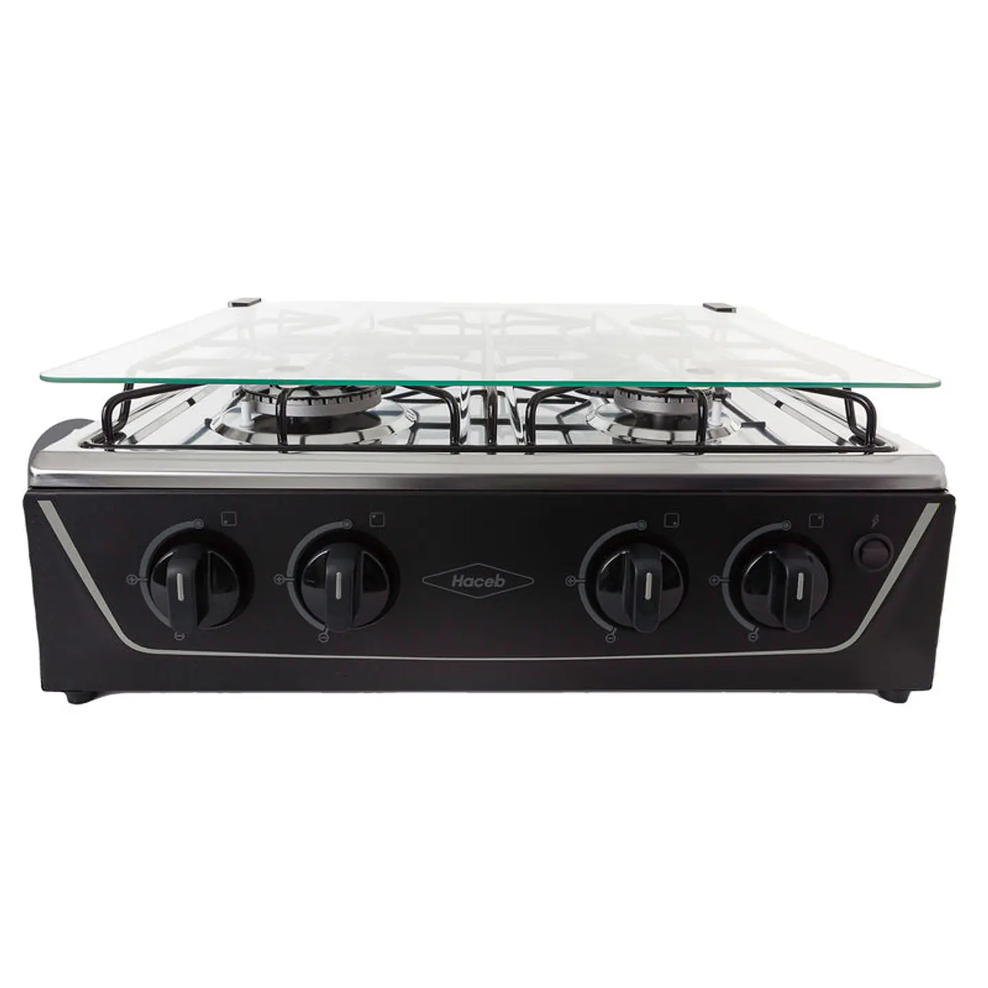 Sobremesa Avellana 4 Puestos tapa vidrio negro Gas Propano