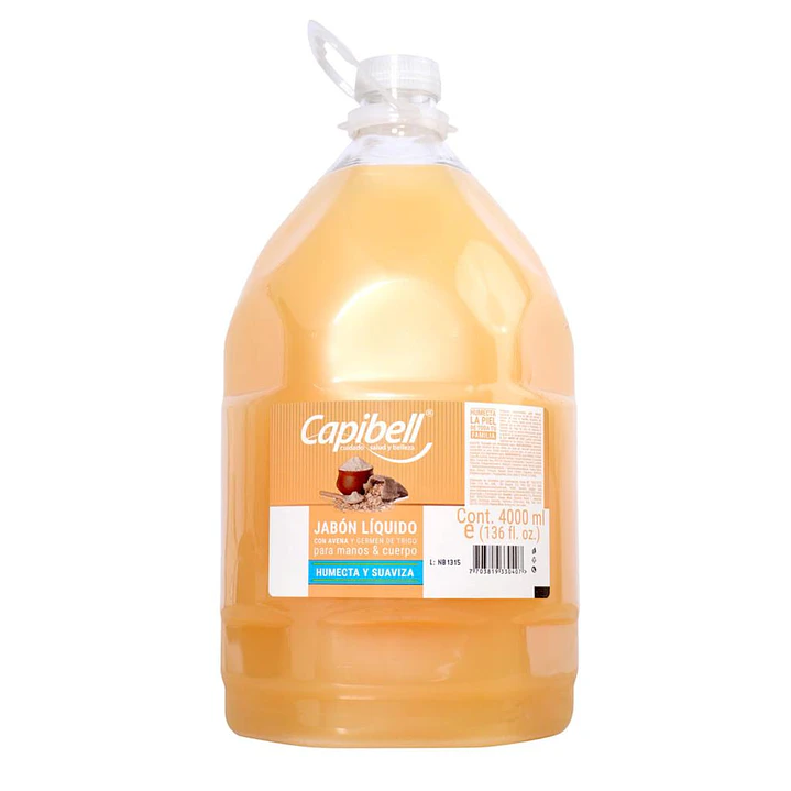 Capibell Jabón Antibacterial para Manos y Cuerpo 4 L