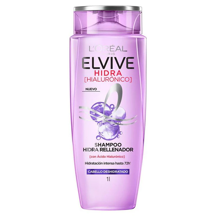 Elvive Shampoo Ácido Hialurónico Cabello Deshidratado 1 L