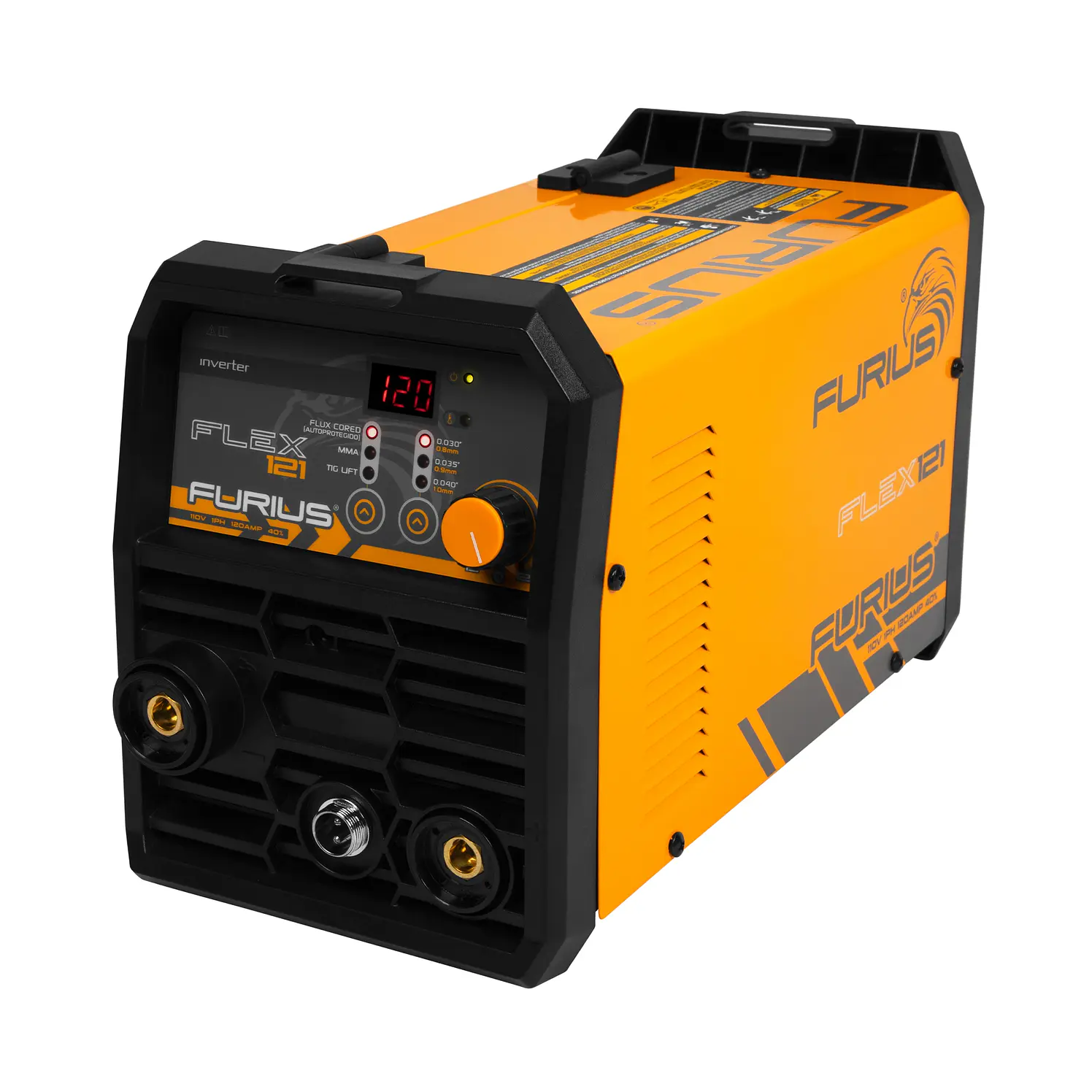 Soldador Inversor Furius Flex121 Flux Core 120 A 110 V 1 kg 9