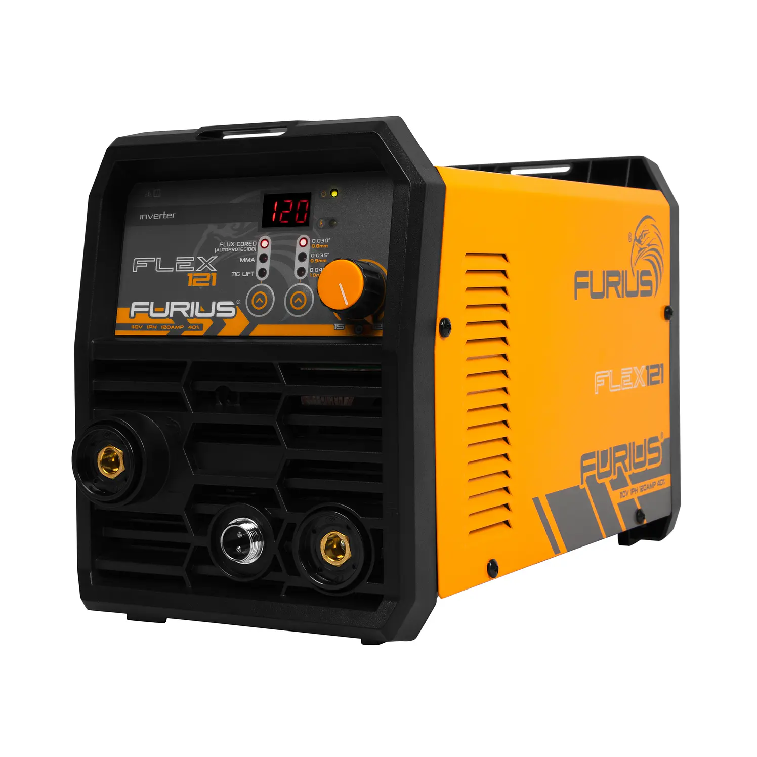 Soldador Inversor Furius Flex121 Flux Core 120 A 110 V 1 kg 10