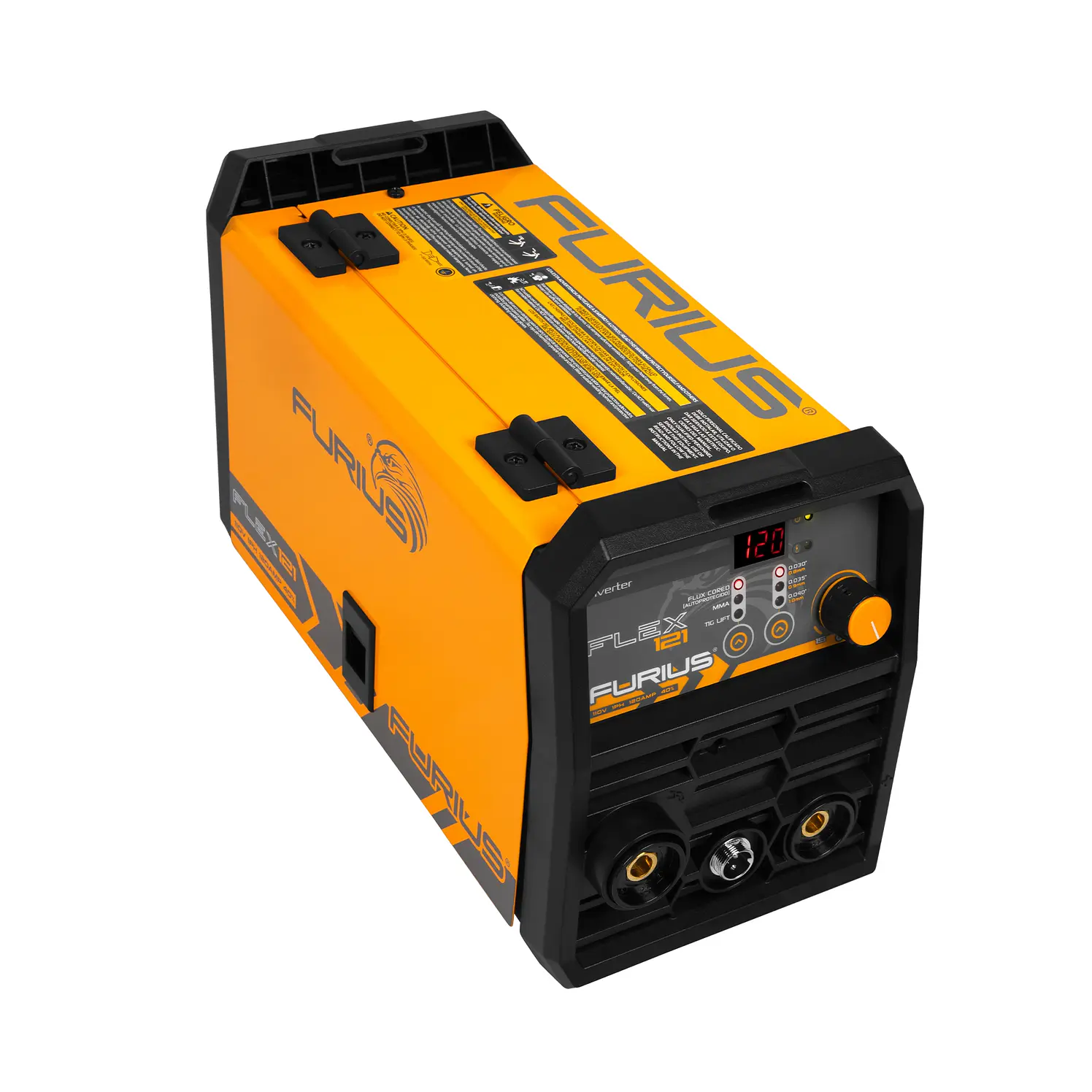 Soldador Inversor Furius Flex121 Flux Core 120 A 110 V 1 kg 12